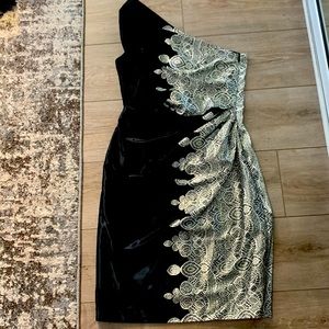 London times ladies black satin cocktail dress